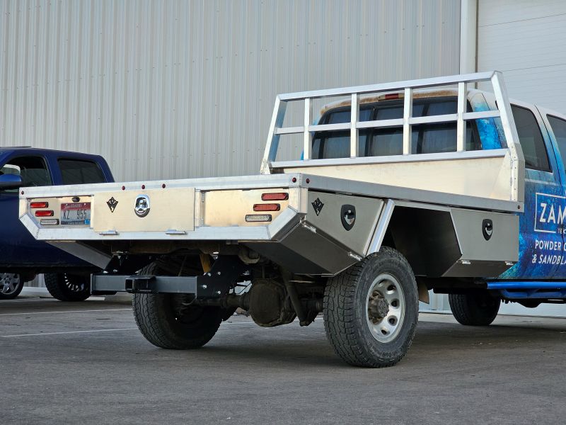 Custom flatbed with toolboxes