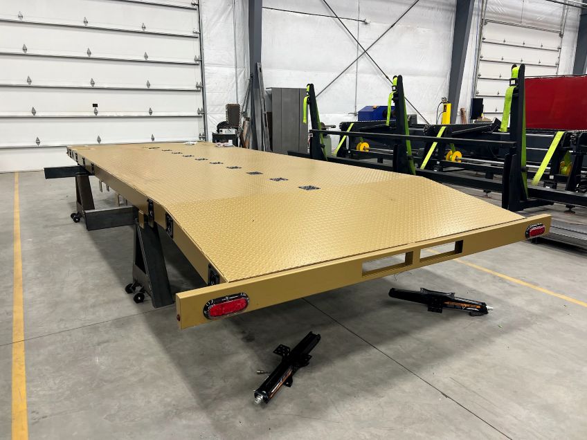 Custom built trailer powder coated gold